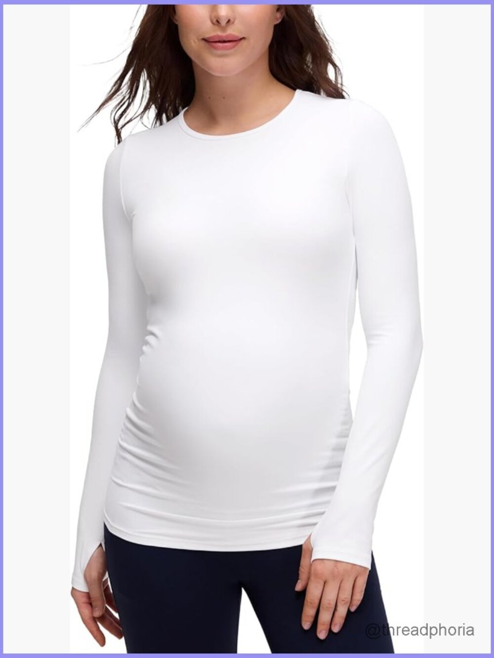 Butterluxe Maternity Crewneck Long Sleeve Top - Yoga & Lounge Tee with